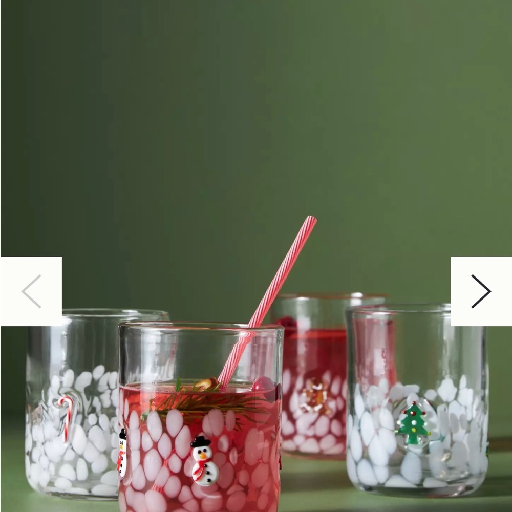 Anthropologie festive icon juice glasses set of 4 in total *NEW!